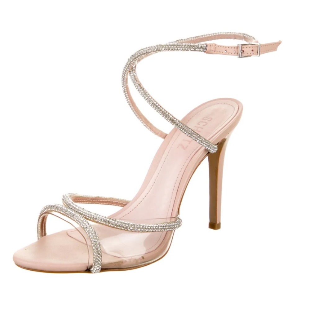 NEW Schutz Louise Crystal Strappy Heels in Nude NEVER WORN